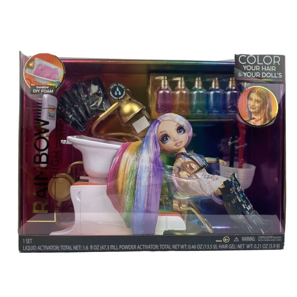 Rainbow High Salon Playset with Rainbow of DIY Washable Hair Color Foam - New!